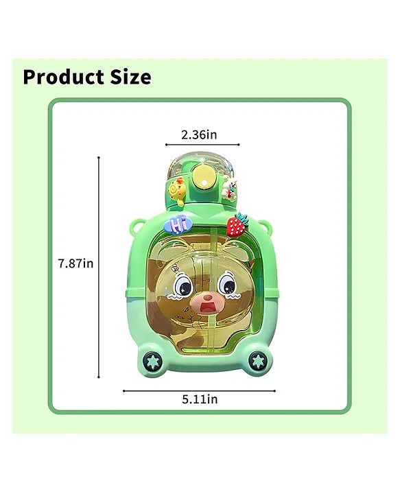 R for Rabbit Tritan BPA Free & Non Toxic Straw Sippy Water Bottle for Leak Proof Drinking Bear Theme Blue - 1000 ml