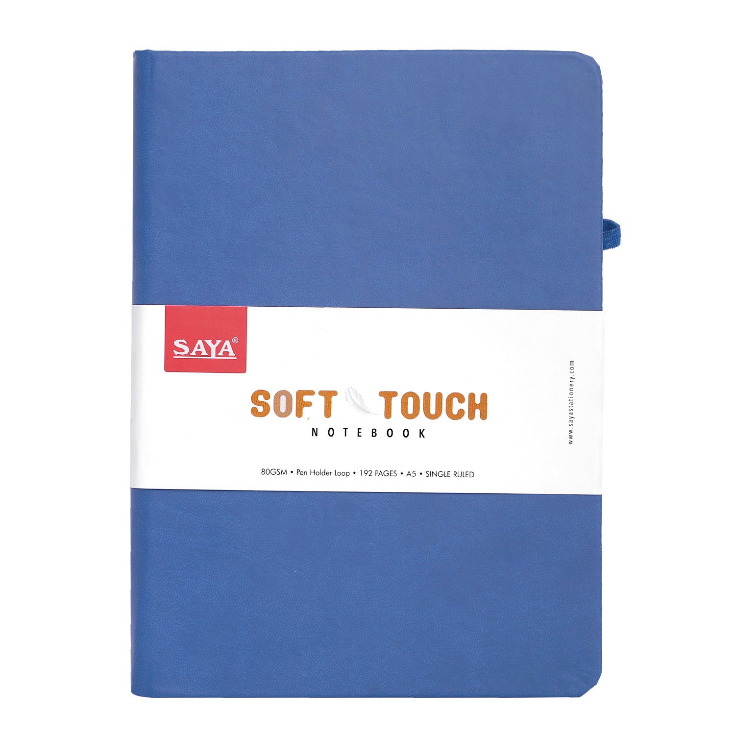 Saya Soft Touch A5 Notebook , Flexible PU Cover, 192 Pages (80 GSM), with Pen Holder Loop (Pack of 2)