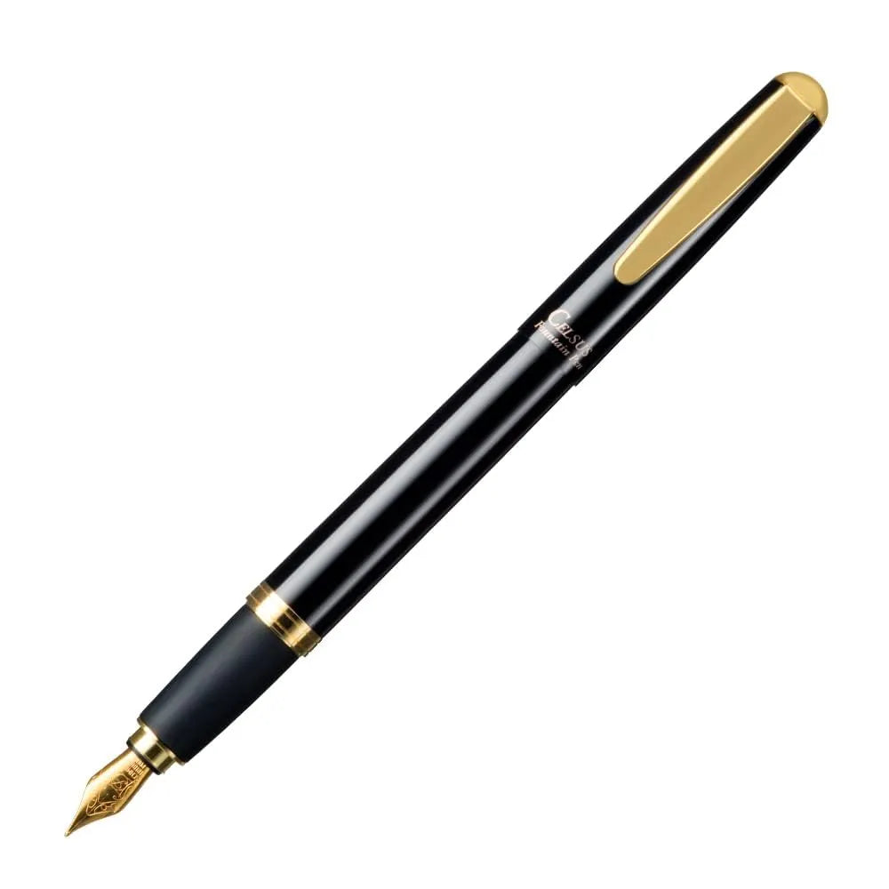 OHTO Celsus FF-20C Fountain Pen with Fine Nib – Black Ink Cartridge – Black/Blue/Brown/WineRed