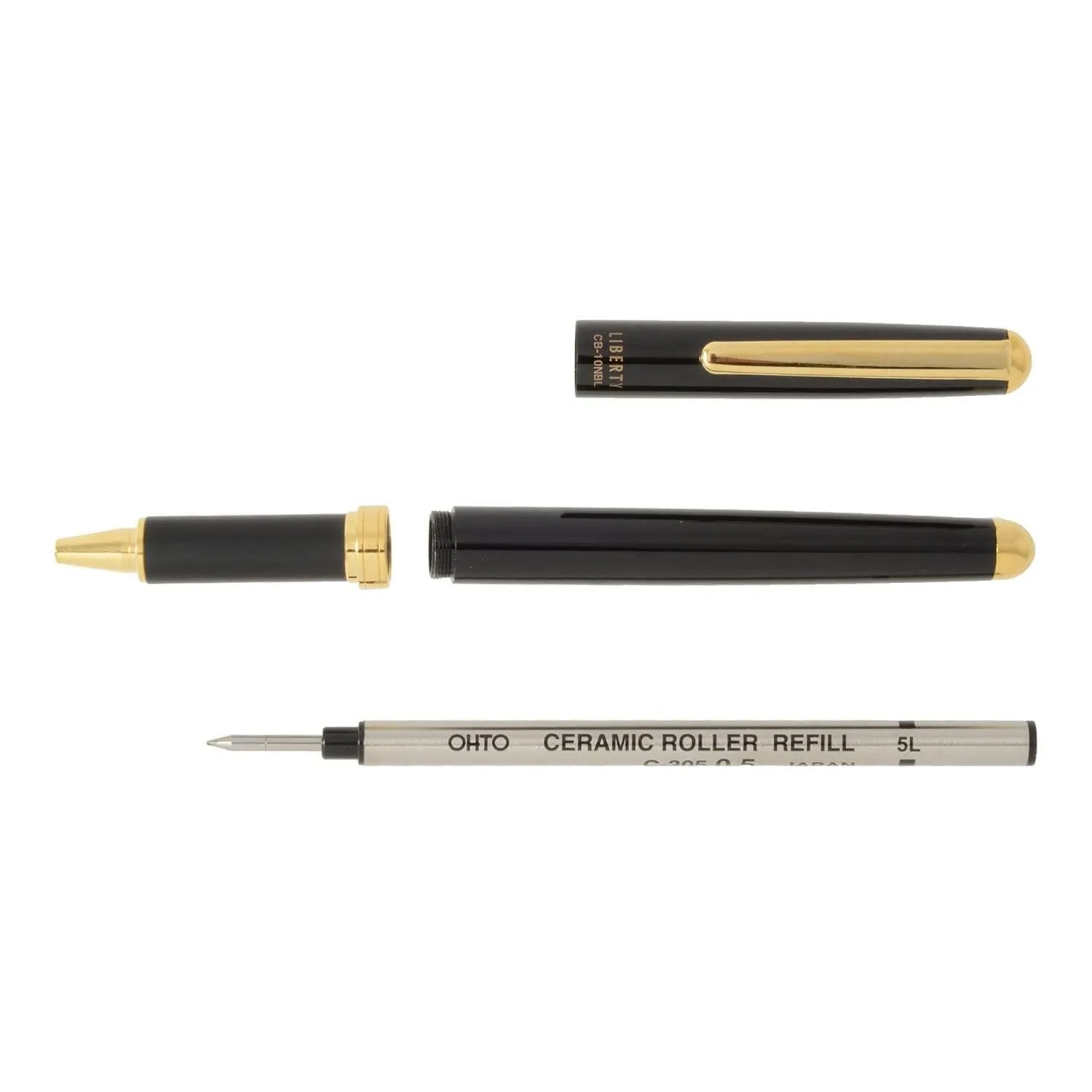OHTO Liberty CB-10NBL Ceramic Rollerball Pen – 0.5mm Black Ink – Black/Blue/Brown/WineRed