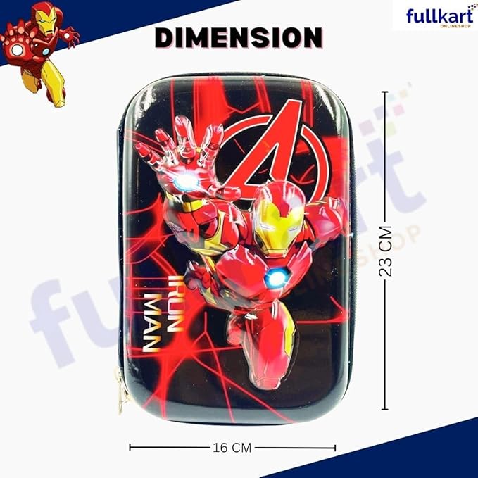 Iron-Man Kids Pencil Case – Stylish, Multipurpose Stationery Box