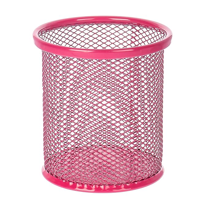 SAYA Metal Mesh Pen Holder – Pack of 2 Desk Organizer Set for Office, School, Home – Ideal for Pens, Pencils, Scissors, Stationery Stylish Desktop Organizer for Students, Professionals