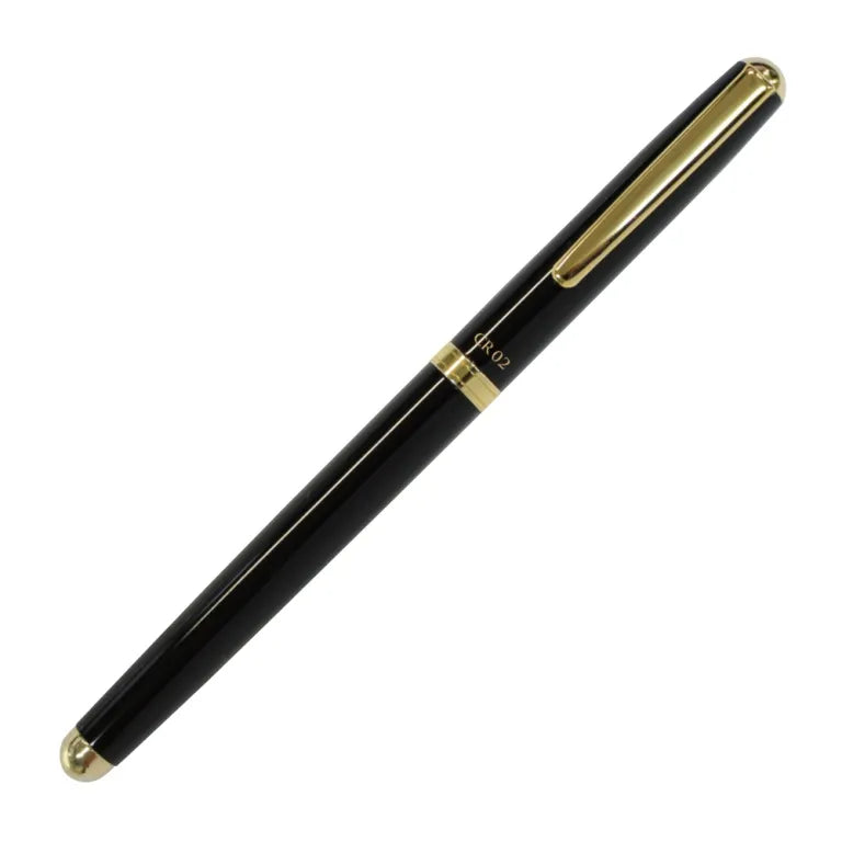 OHTO CR02 Ceramic Rollerball Pen with Gold Trim – 0.5mm Black Ink – Black/WineRed