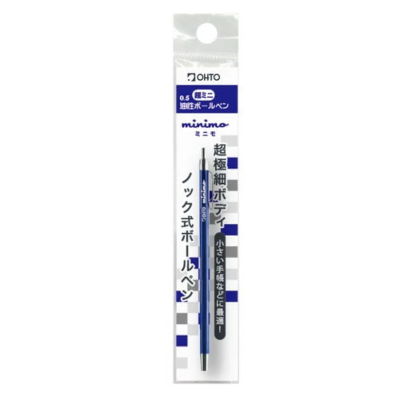 OHTO Minimo NBP-505MN Ultra-Slim Ballpoint Pen – 0.5mm Black Ink – Black/Blue/Green/Pink