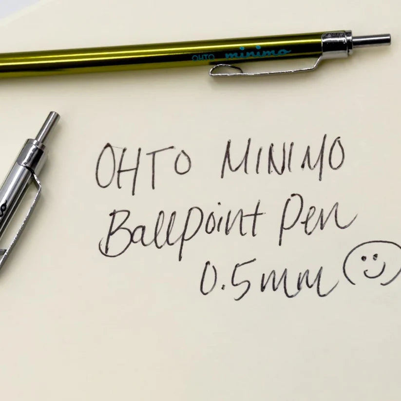 OHTO Minimo NBP-505MN Ultra-Slim Ballpoint Pen – 0.5mm Black Ink – Black/Blue/Green/Pink