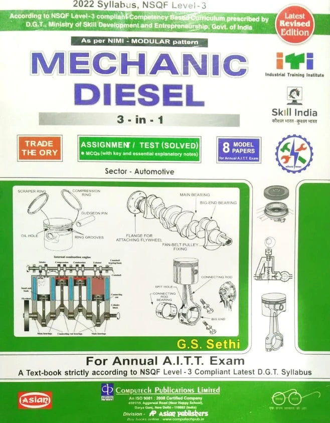 Asian Mechanic Diesel 3-in-1 Theory, Assignment & Model Papers (NSQF Level-3 Syllabus)