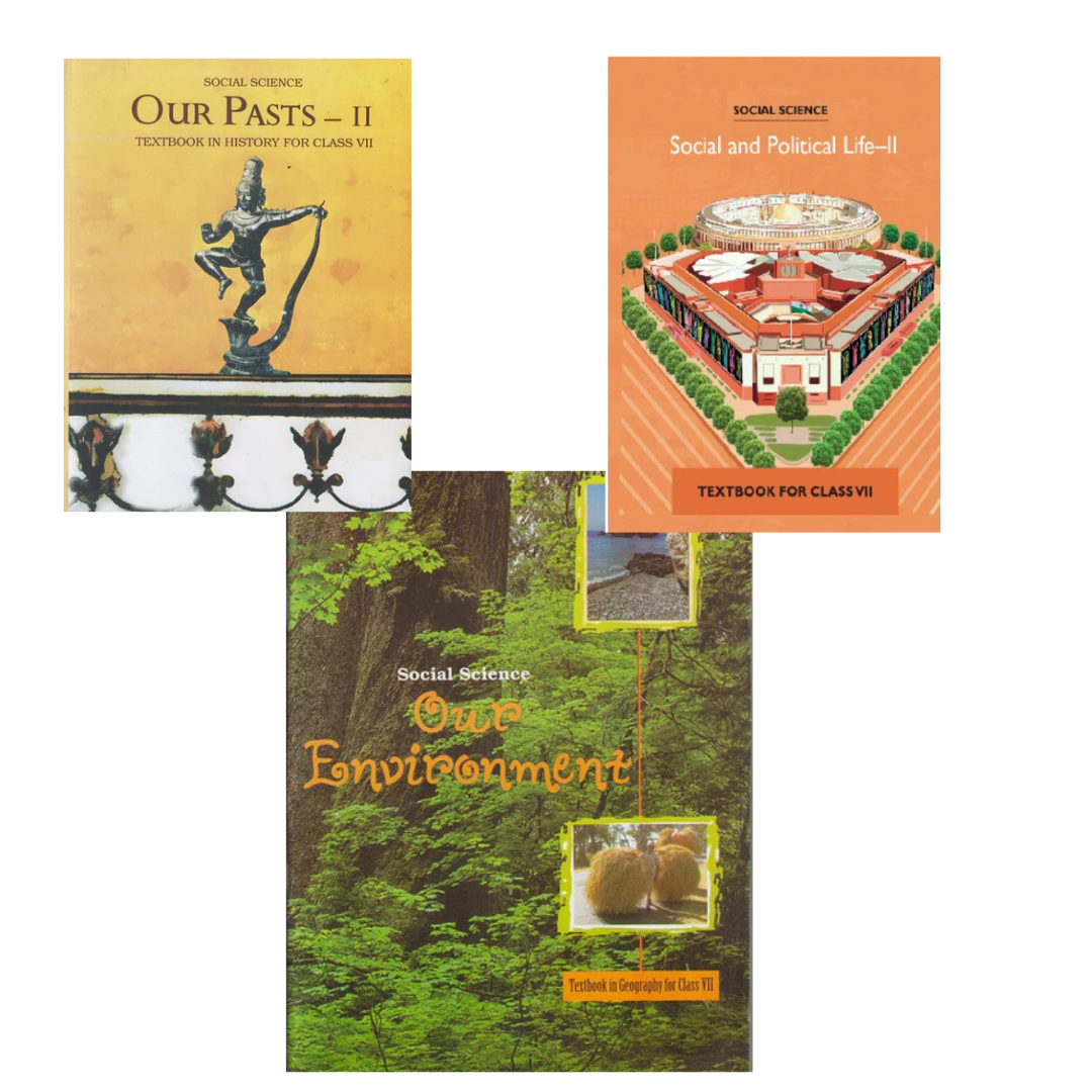 N.C.E.R.T Social Science (Our Past || Social & Poltical || Enviorment) Text Book-7 (With Buinding Cover)