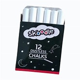 Skoodel Dust Less Chalk White (Pack Of 24pkt) (Each pkt Contain 10 Stick)