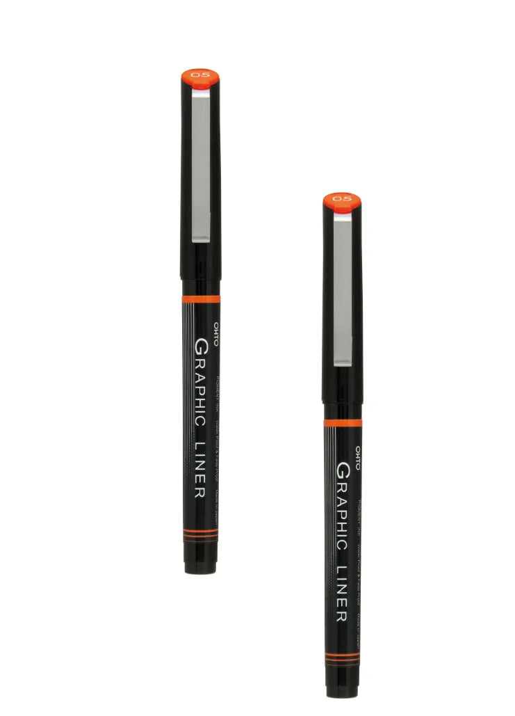 OHTO Graphic Liner CFR-150GL Rollerball Drawing Pen (Set of 2 Assorted Tip Sizes with Different Tip Size Combos)
