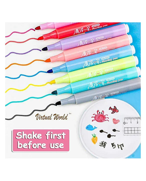New Pinch Washable Marker Color Floating Ink Pen Set - 16 Pieces