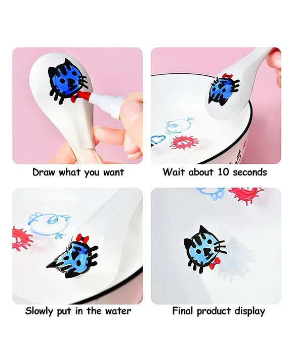 New Pinch Washable Marker Color Floating Ink Pen Set - 16 Pieces