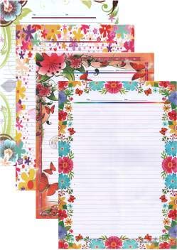 Eclet One Side Ruled Designer Sheets, A4 Size - Pack of 80 Sheets