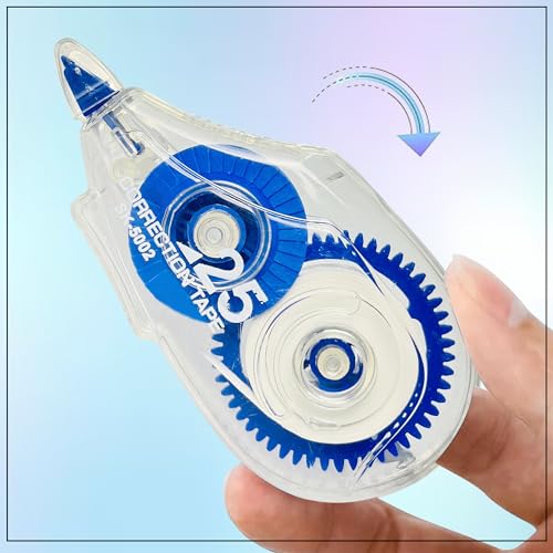 GLUN® Multipurpose 25 Meter White Strip Error Correction Tape with Front Cap for Office, School, Project, Assignment Pack of 1