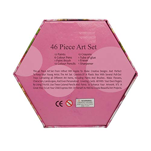 Parteet Colors Box Color Pencil,Crayons, Water Color, Sketch Pens Set of 46 Pieces (Color & Design for Kids)(Pack of 1)