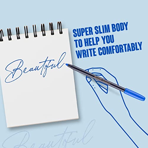 Reynolds AEROSLIM Ball Pen SET - 50 BLUE PENS WITH COMFORTABLE GRIP |BLUE BALL PENS FOR WRITING | PEN FOR STUDENTS & OFFICE STATIONERY | 0.7 mm TIP SIZE