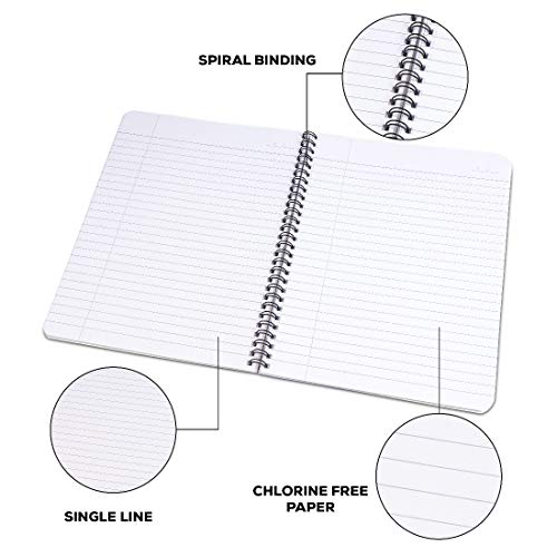 Classmate Pulse 6 Subject Spiral Notebook - Pack of 1 | Single Line | 300 Pages | 26.7cm x 20.3cm | Attractive Cover Designs (Designs might vary) | Soft Cover | Notebooks for College Students