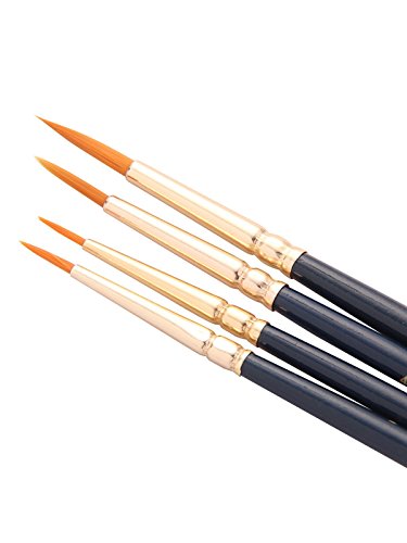 Faber-Castell Synthetic Hair Flat Assorted Paint Brush, Set of 4 Navy Blue