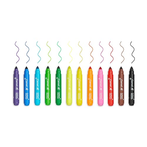 Camel Washable Colour Markers 12 shades (lid colour may vary)