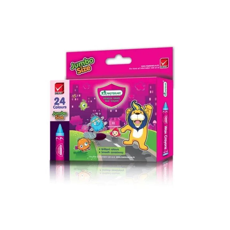 Master Art Jumbo Size Wax Crayons (Set of 12 or 24 Colours)