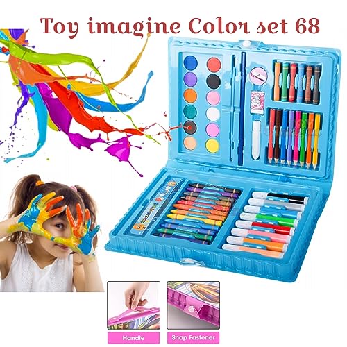 Toy Imagine Color Set for Kids Drawing Doodle Sketch Crayon Painting Water Paint Art Colour Kit Toys Birthday Return Christmas Gift Boys Girls Age : 3 5 Years Old Stationery(Color Set 68)