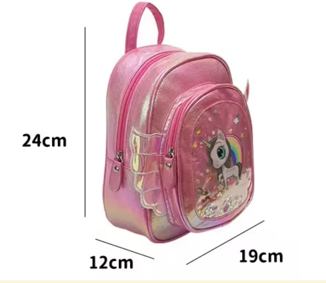 Cuty Kraft Glitter Bags for Kids- Mini Backpack for Girls, Picnic bags for girls, fancy Bags for Girls- Random design