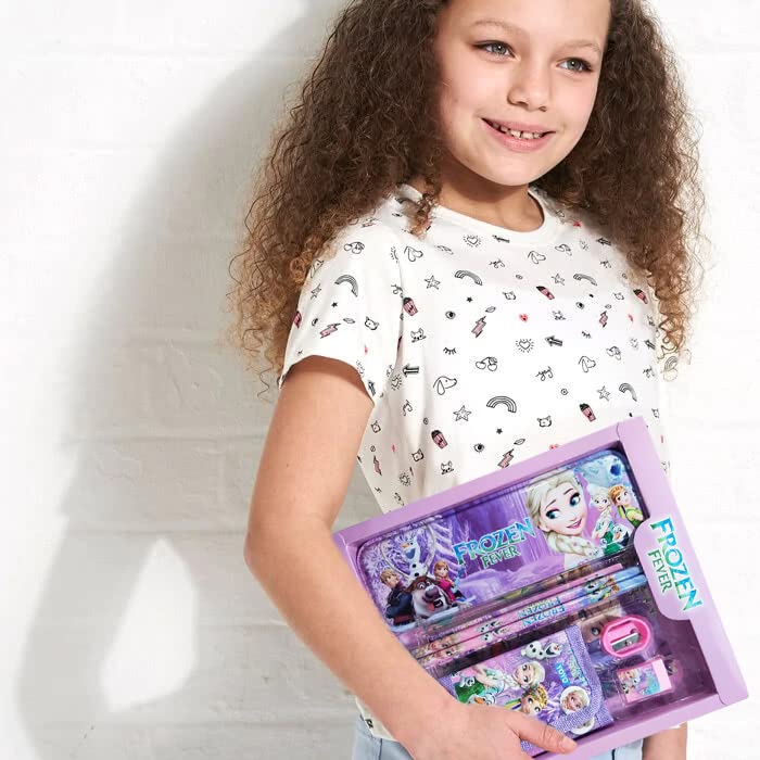 Party Propz Frozen Gifts for Girls - Pack of 7 Pcs, Stationery Items for Girls | Elsa Accessories for Girls | Stationary Set Return Gift | School Accessories for Girls | Girls Gift Items for Birthday