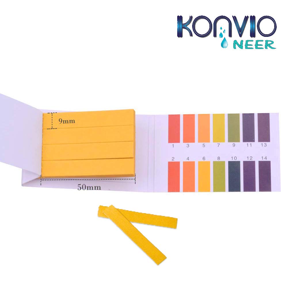 Konvio Neer Full pH 1-14 Test Indicator Litmus pH Paper, ph Meter, Litmus Paper for Water Testing, Water and Soil testing with 80 PH Strips, 1-14 Test Indicators, pH Strip (80 Strips)