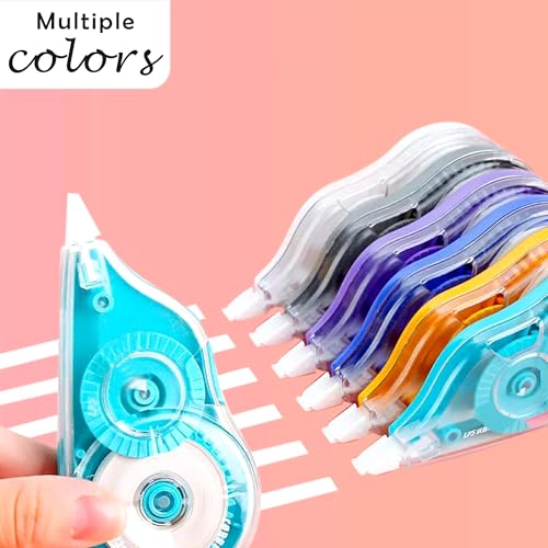 GLUN® Multipurpose 25 Meter White Strip Error Correction Tape with Front Cap for Office, School, Project, Assignment Pack of 1