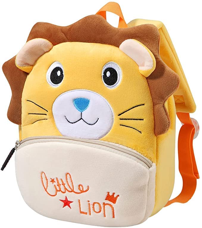 blue tree Cute Kids Backpack Toddler Bag Plush Animal Cartoon Mini Travel Bag for Baby Girl Boy 1-6 Years (LION)