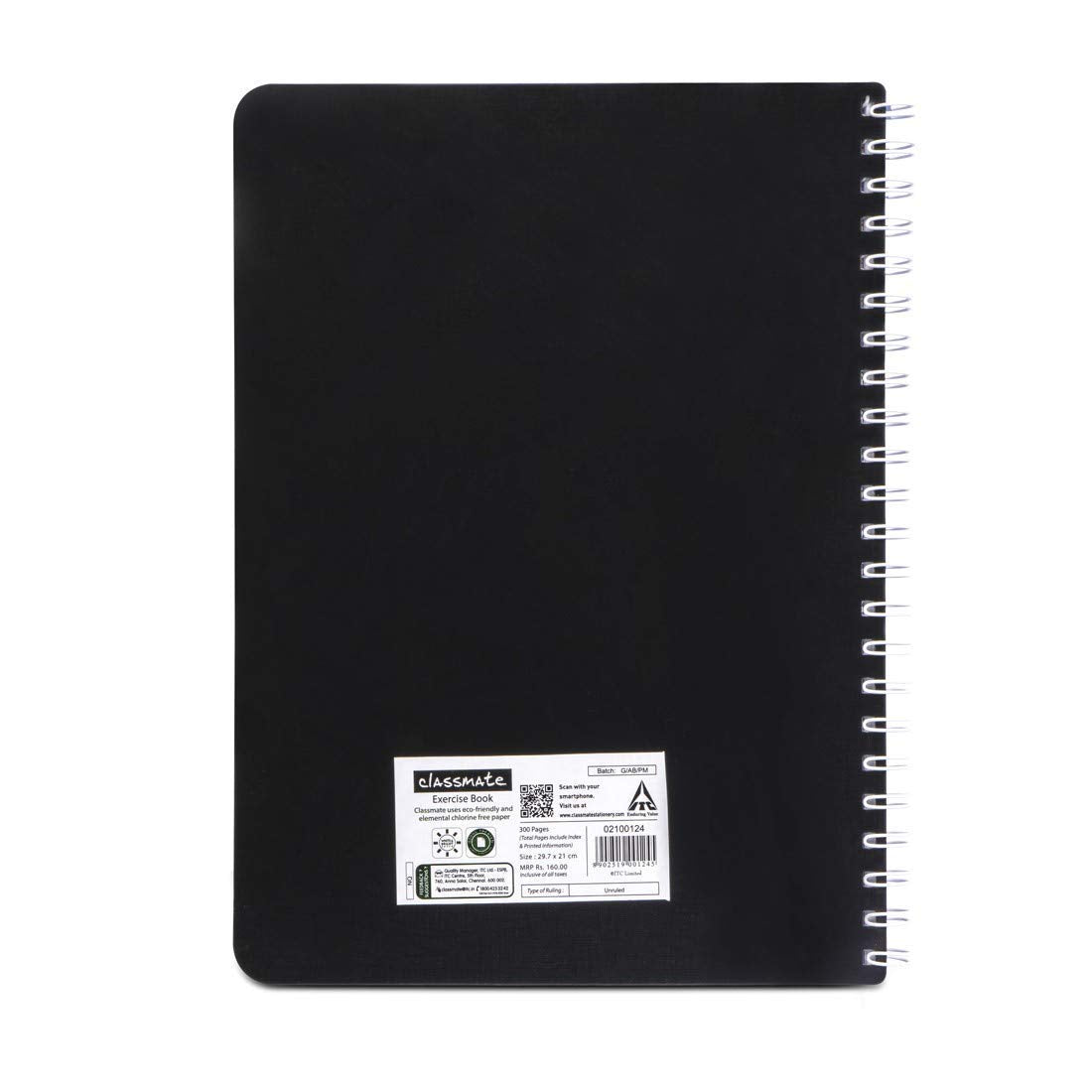 Classmate Soft Cover 6 Subject Spiral Binding Notebook, Unruled, 302 Pages (Design May Vary)