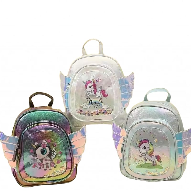 Cuty Kraft Glitter Bags for Kids- Mini Backpack for Girls, Picnic bags for girls, fancy Bags for Girls- Random design