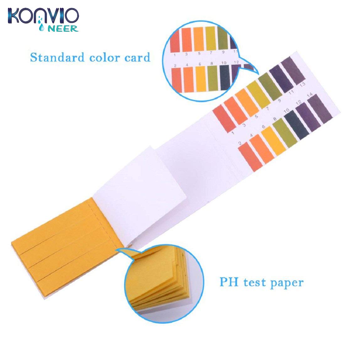 Konvio Neer Full pH 1-14 Test Indicator Litmus pH Paper, ph Meter, Litmus Paper for Water Testing, Water and Soil testing with 80 PH Strips, 1-14 Test Indicators, pH Strip (80 Strips)