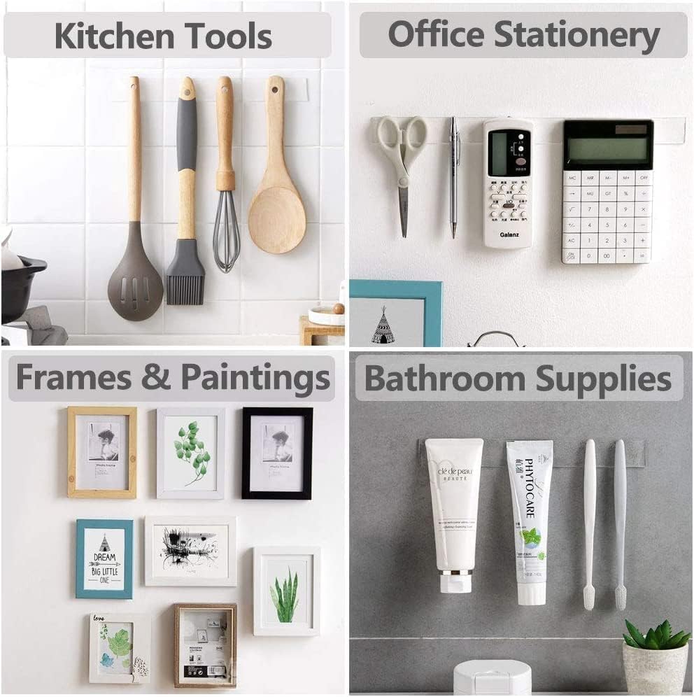 UCRAVO Double Sided Tape Heavy Duty - Multipurpose Removable Traceless Mounting Adhesive Tape for Walls，Washable Reusable Strong Sticky Strips Grip Tape