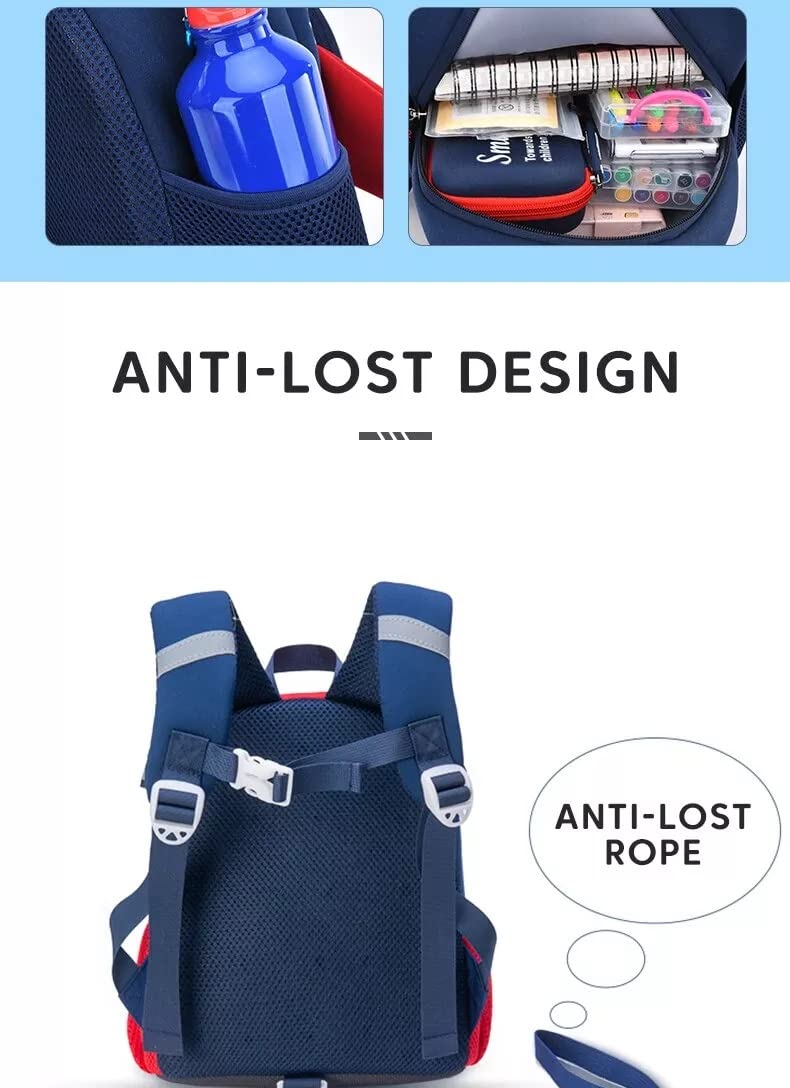 Toyshine Astronaut Backpacks for Kids Girls Boys Cute Space Rocket Toddler Backpack Preschool Nursery Travel Bag - Mini Size - Blue