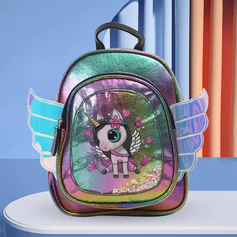 Cuty Kraft Glitter Bags for Kids- Mini Backpack for Girls, Picnic bags for girls, fancy Bags for Girls- Random design