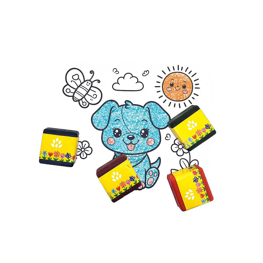 Azafran My First Crayon 4 Jumbo Block Crayons Colors Set for Kids, Baby and Infant Safe, Hypoallergenic, Non-Toxic, Washable, Plant-Based Crayons Colour Set, Ideal Toys for 1 Year Old