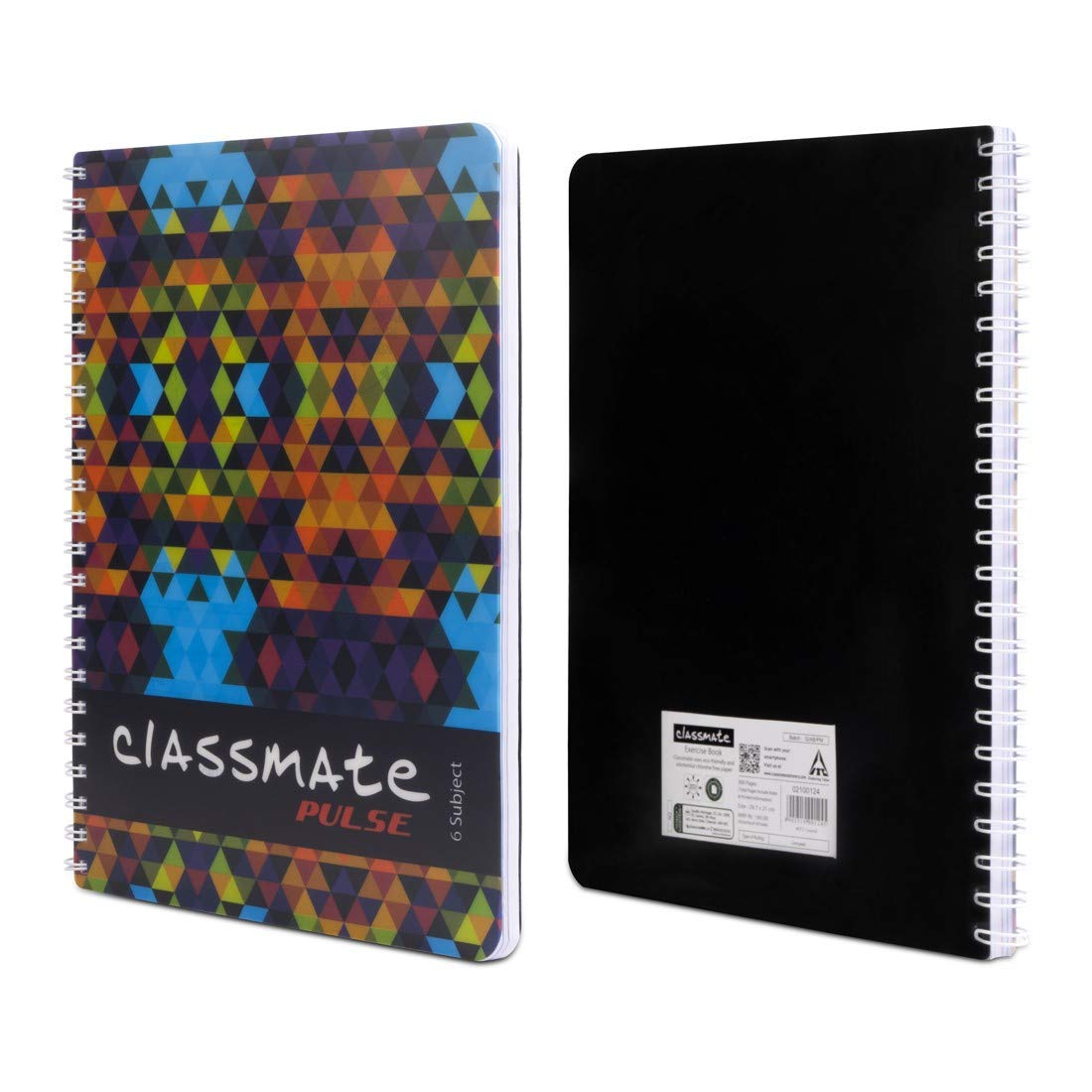 Classmate Soft Cover 6 Subject Spiral Binding Notebook, Unruled, 302 Pages (Design May Vary)