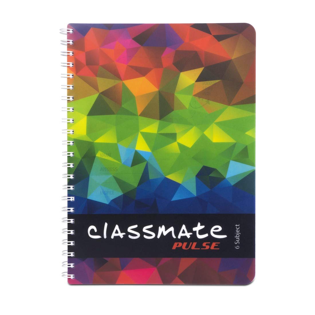 Classmate Pulse 6 Subject Spiral Notebook - Pack of 1 | Single Line | 300 Pages | A4 - 29.7cm x 21.0cm | Attractive Cover Designs | Soft Cover | Notebooks for College Students