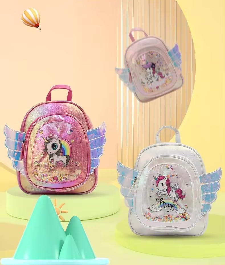 Cuty Kraft Glitter Bags for Kids- Mini Backpack for Girls, Picnic