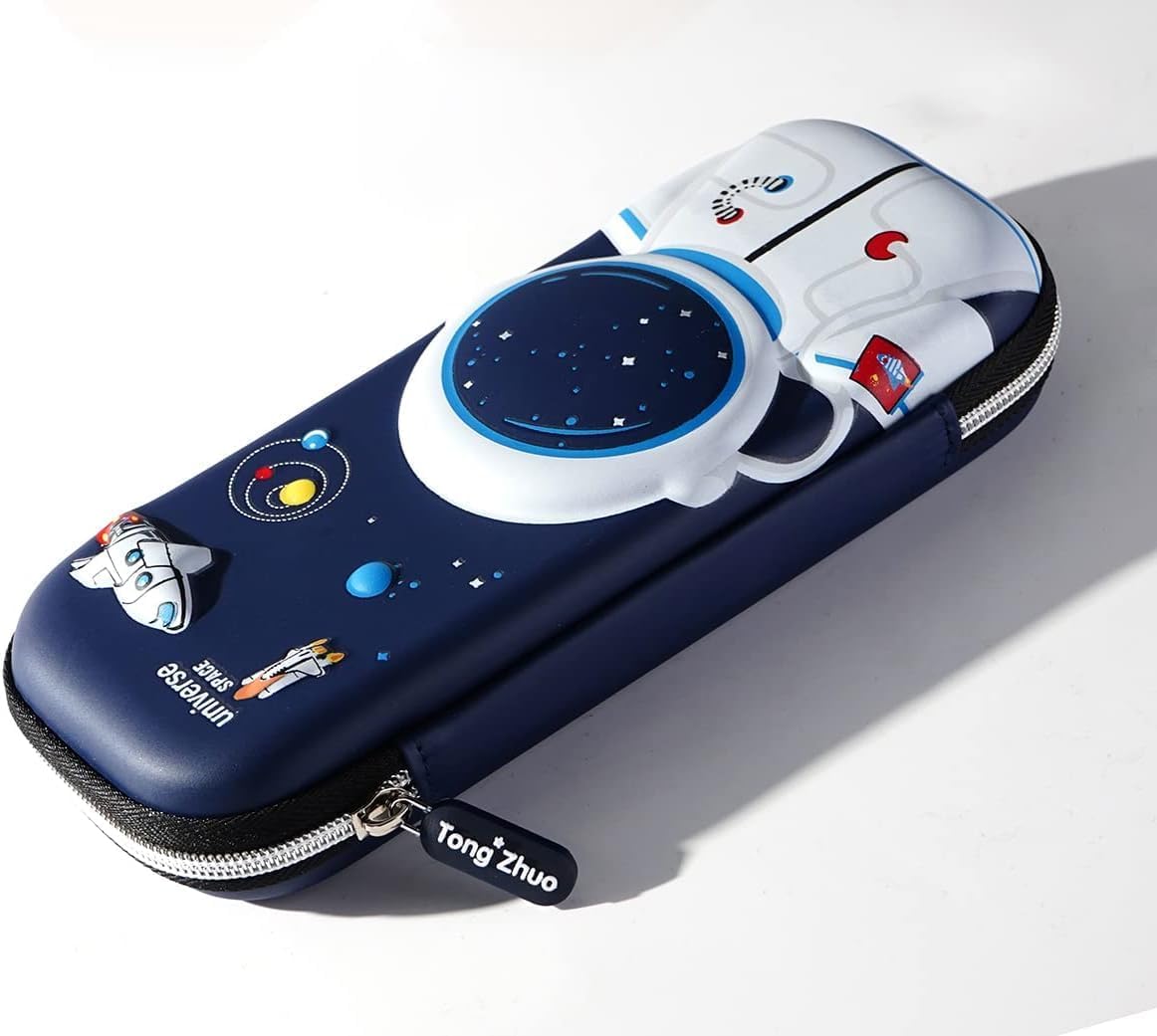 Royals hub 3D Cover Eva Space Astronaut Theme Pencil Case Large Capacity Pencil Pouch Bag Compass School Pouch Organizer For Students Kids Stylish Pen Holder Pouch Stationery Box - Canvas, Multicolor