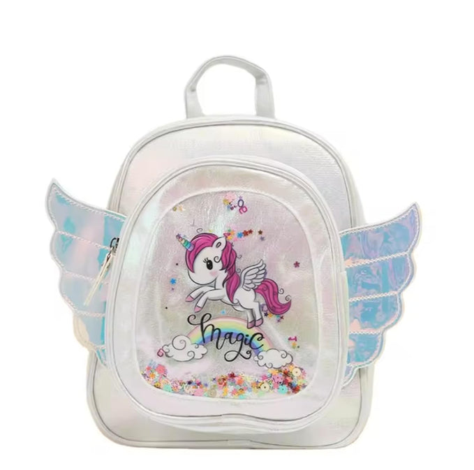 Cuty Kraft Glitter Bags for Kids- Mini Backpack for Girls, Picnic bags for girls, fancy Bags for Girls- Random design