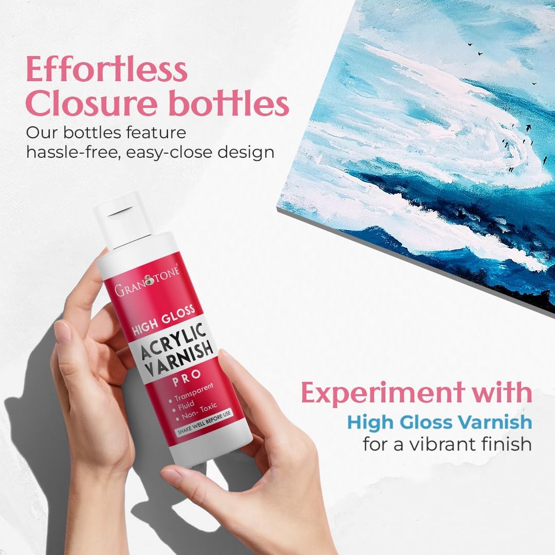 GRANOTONE Acrylic Artist's Varnish Non Yellowing Non Toxic (100 ML HIGH GLOSS)