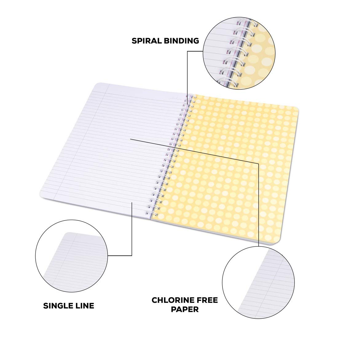 Classmate Pulse 6 Subject Spiral Notebook - Pack of 1 | Single Line | 300 Pages | A4 - 29.7cm x 21.0cm | Attractive Cover Designs | Soft Cover | Notebooks for College Students