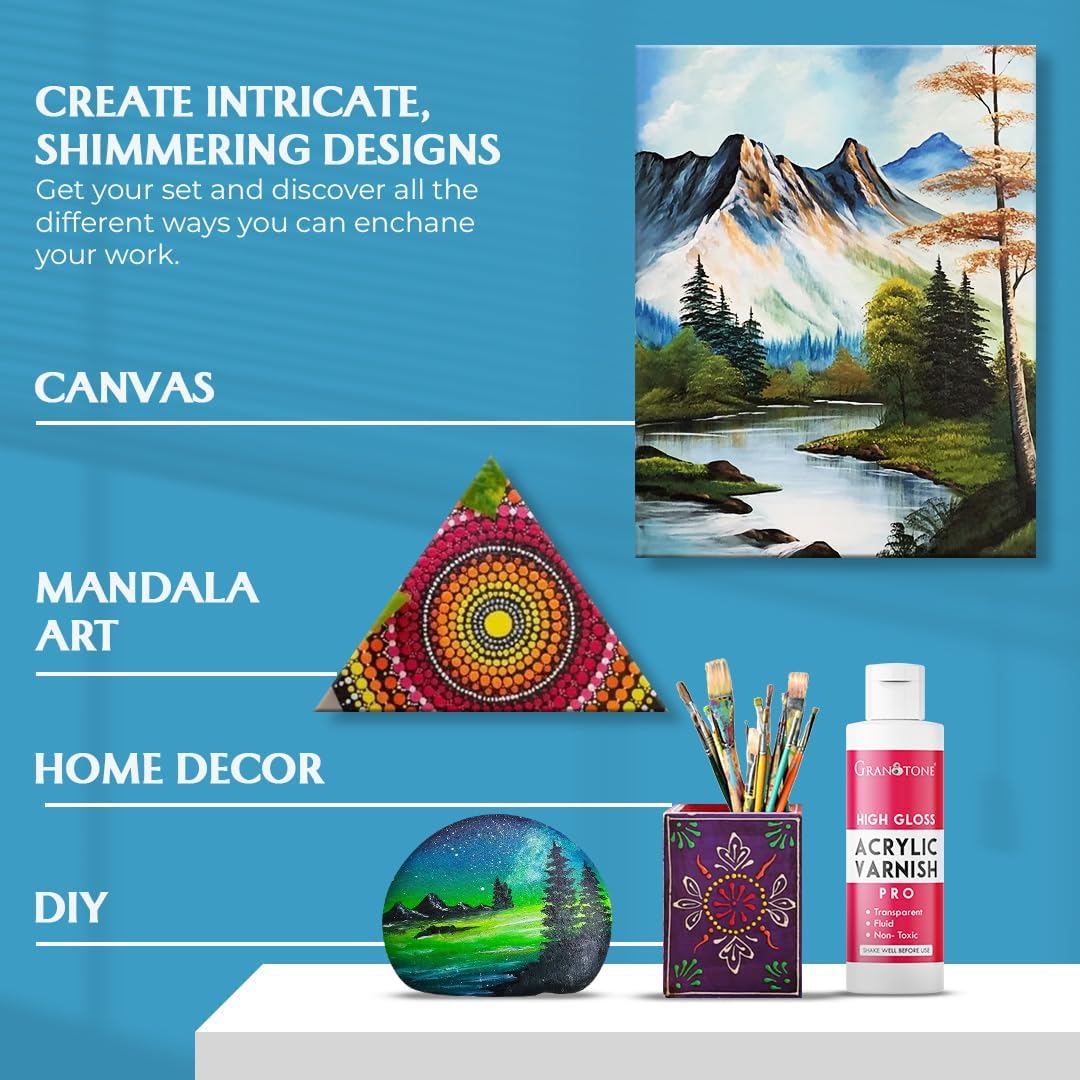 GRANOTONE Acrylic Artist's Varnish Non Yellowing Non Toxic (100 ML HIGH GLOSS)