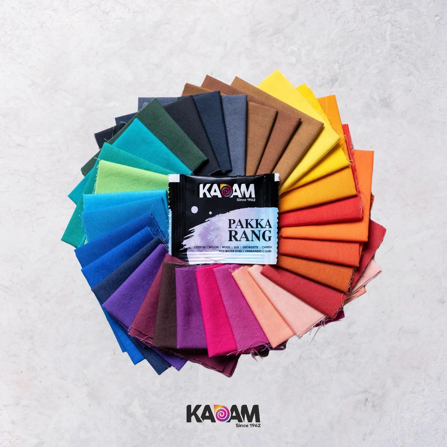 Kadam Pakka Rang Fabric Dye Colours | 10 sachets of Shade 17 Black Colour with 5 sachets of DyFix Colour Fixer Liquid | Fabric Dye Colours for Old Clothes and Faded Jeans | Permanent Fabric Dyes