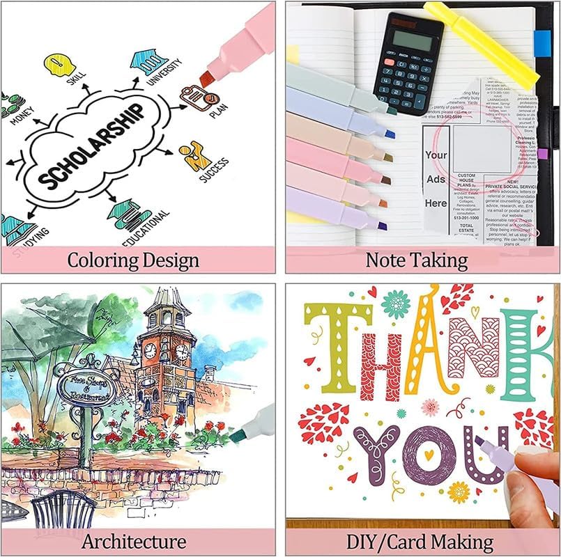 Shuttle Art 6 Pcs Aesthetic Cute Highlighters Bible Highlighters