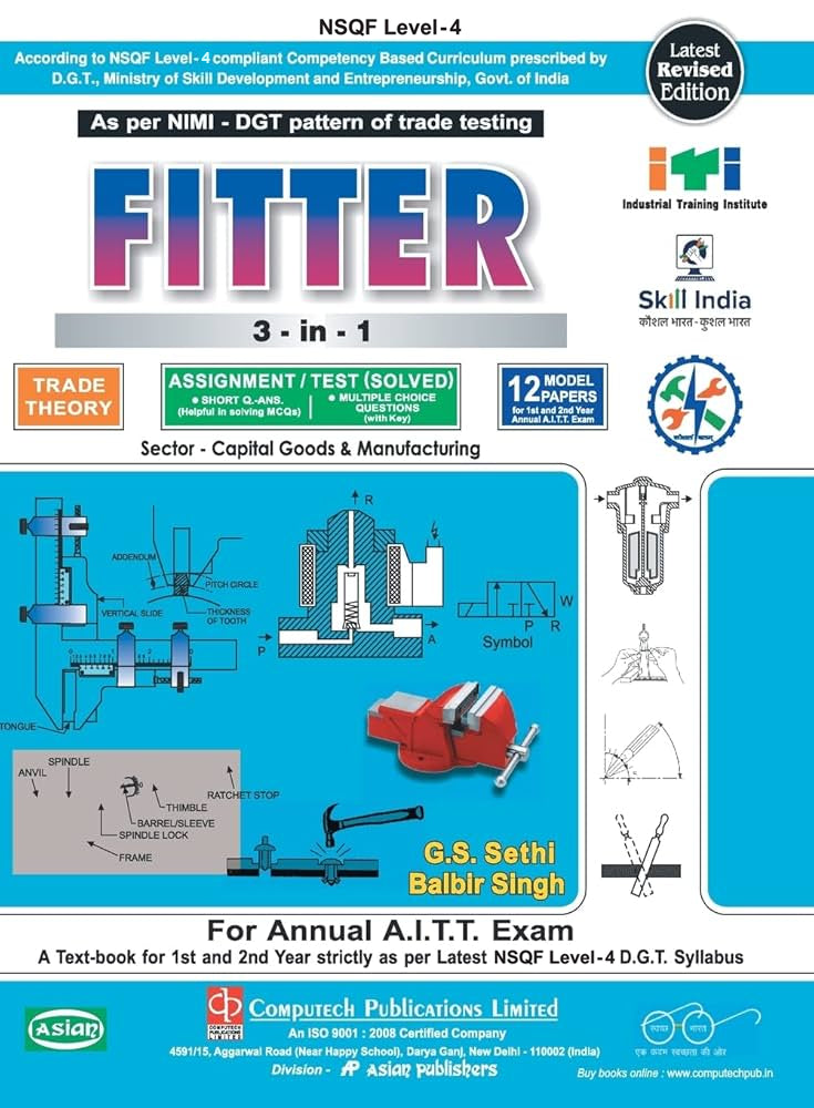 Asian Fitter 3-in-1 Theory, Assignment & Model Papers (NSQF Level-4 Sylllabus) (1st & 2nd Year)