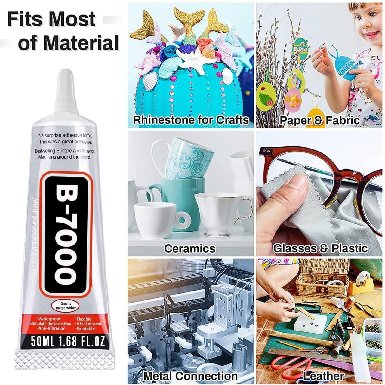 B7000 50ML GLUE (MOBILE PHONES,CLOTHES,JEWELLERY MAKING,SHOES,BEADS,GLASS,AARI WORK,STONES)