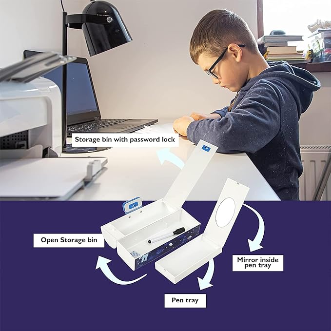 Multi-function pencil box/compass box with lock for school children