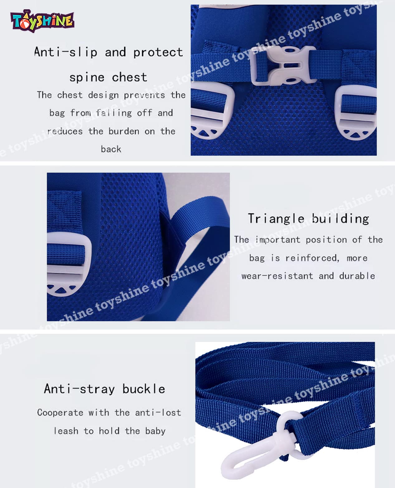 Toyshine Astronaut Backpacks for Kids Girls Boys Cute Space Rocket Toddler Backpack Preschool Nursery Travel Bag - Mini Size - Blue